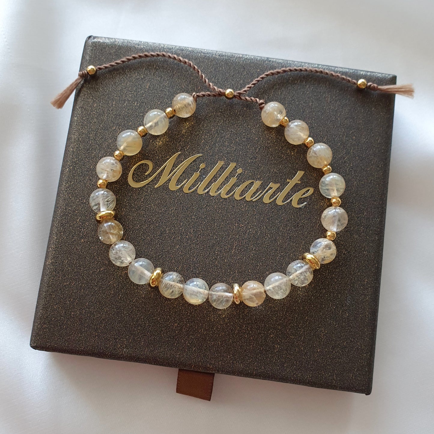 Größenverstellbares Citrin Armband mit Schiebeschließe – handgefertigter Edelsteinschmuck