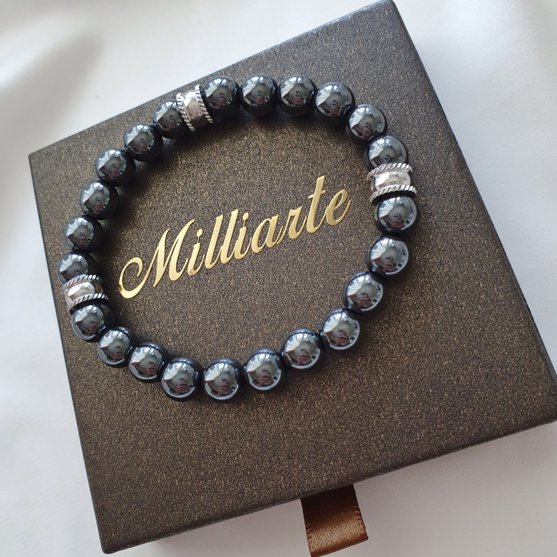 Hämatit Armband Männer, Edelstein für Schutz und Energie, spirituelles Schmuckstück, Balance & Fokus